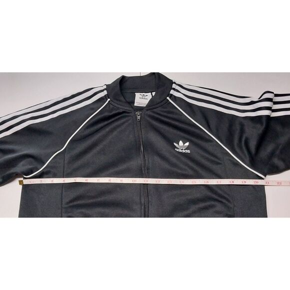 Adidas Men Medium Track Jacket Zip Up Black White Stripe Athletic Leisure Casual - Picture 6 of 14